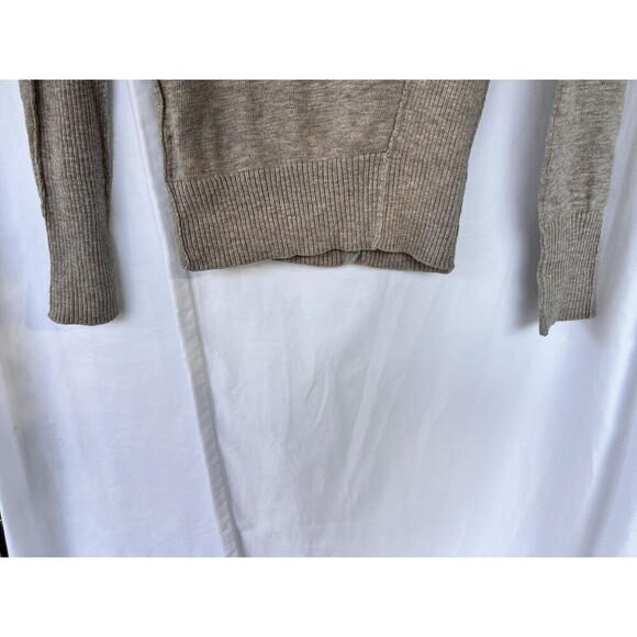 Vintage Old Navy Ribbed Button Up Taupe Cardigan Sweater Knit XS Preppy Academia - Picture 5 of 7